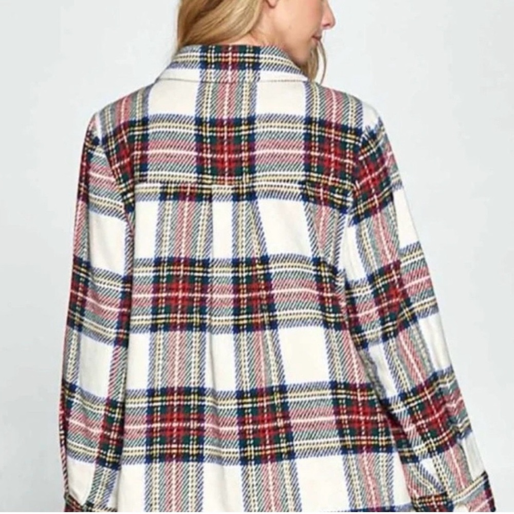 Ellison Plaid Button Up Lined Shacket Women’s Lar… - image 2